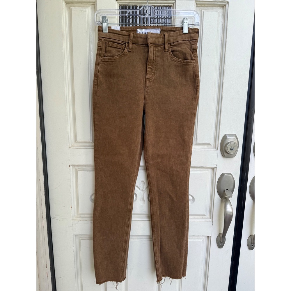 Frank & Eileen Derry High Rise Skinny Jeans Burnt Caramel‎ Raw Hem Size 24